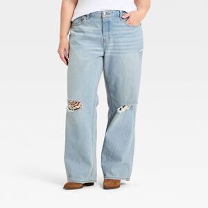 Women's Western Low-Rise Baggy Jeans - Universal Thread Blue Denim 26